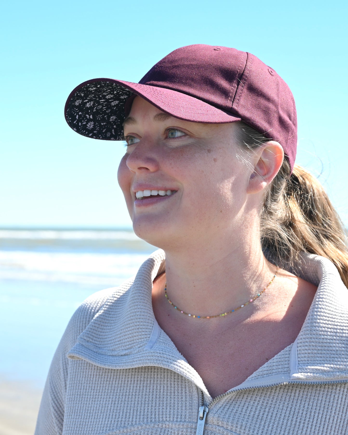 Looking at Flowers - Maroon